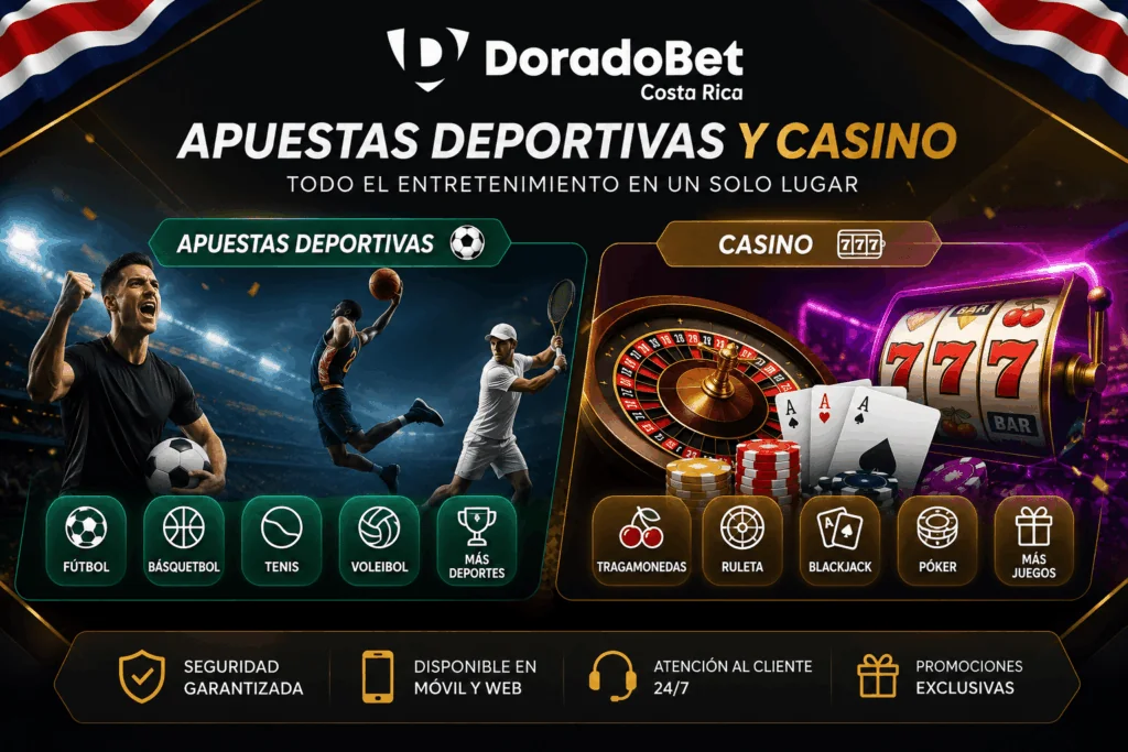 Plataforma DoradoBet Costa Rica con apuestas deportivas, casino y juegos en un solo lugar.